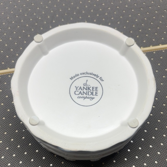 Vintage Yankee Candle Ceramic  Holder White Fence Farmhouse Decor - Picture 4 of 7